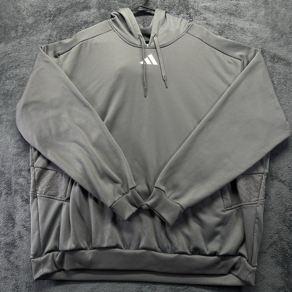 Adidas Training Travel Pullover Hoodie Mens 2XL Gray Athletic Outerwear HS12